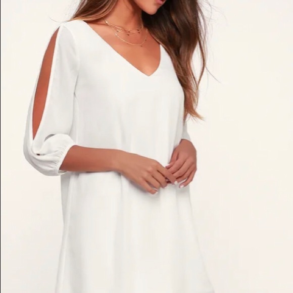 Lulus Dresses & Skirts - Lulu’s Shifting Dears ivory long sleeve dress